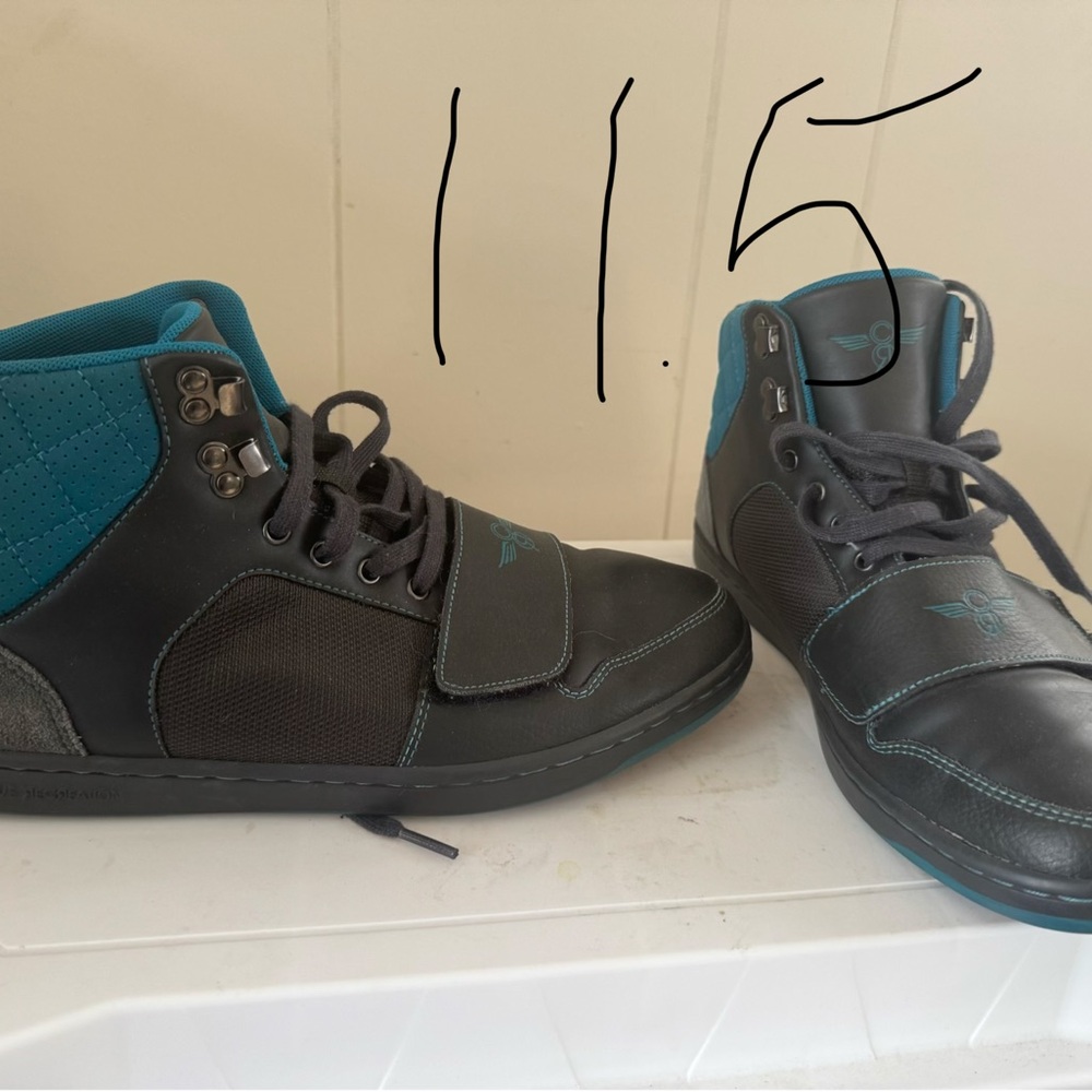 Creative Recreation Men's Black Sneakers with Teal Detailing